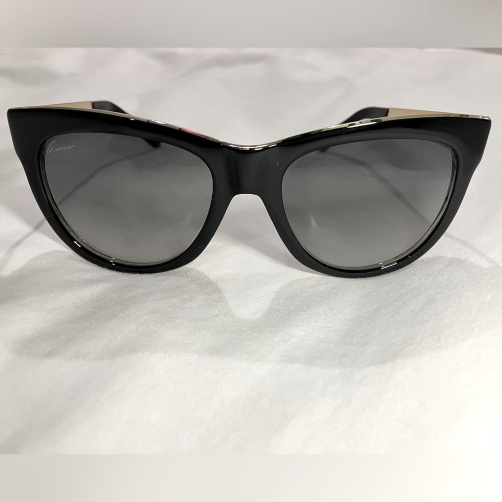 New Authentic Gucci GG 3739/S 2ENVK Black Cat Eye Sunglasses Gray Lenses 55mm